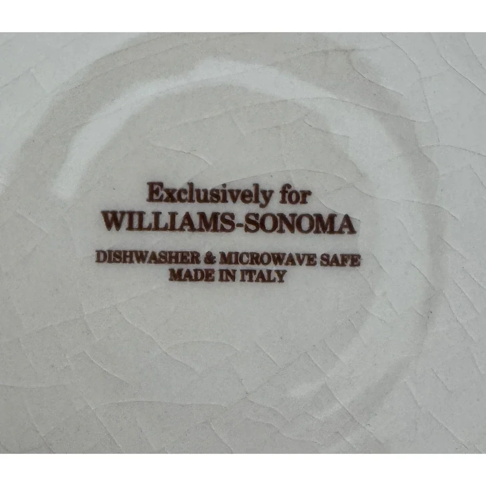 Williams Sonoma Tomato Vine Salad Plates (Set of 2) Made in Italy Ceramic 8.5